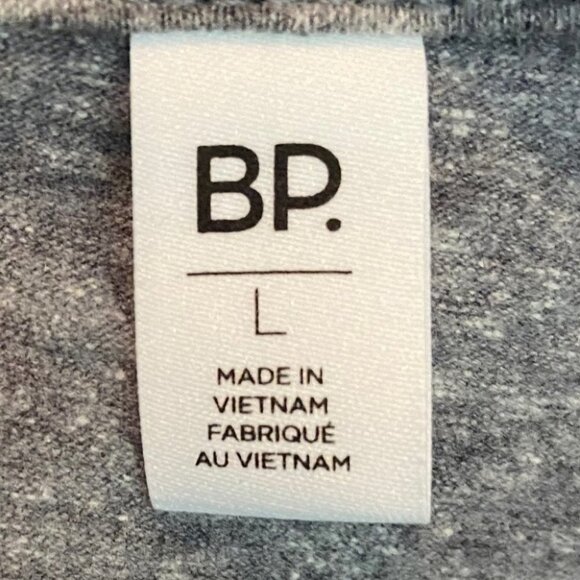 NEW Nordstrom BP V-Neck Short Sleeve Tee Grey Size Large Cotton‎ Cloudy Heather - Picture 3 of 6